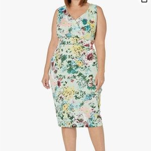 NWT! Maison Tara Sleeveless Floral Scuba Dress. Plus size.